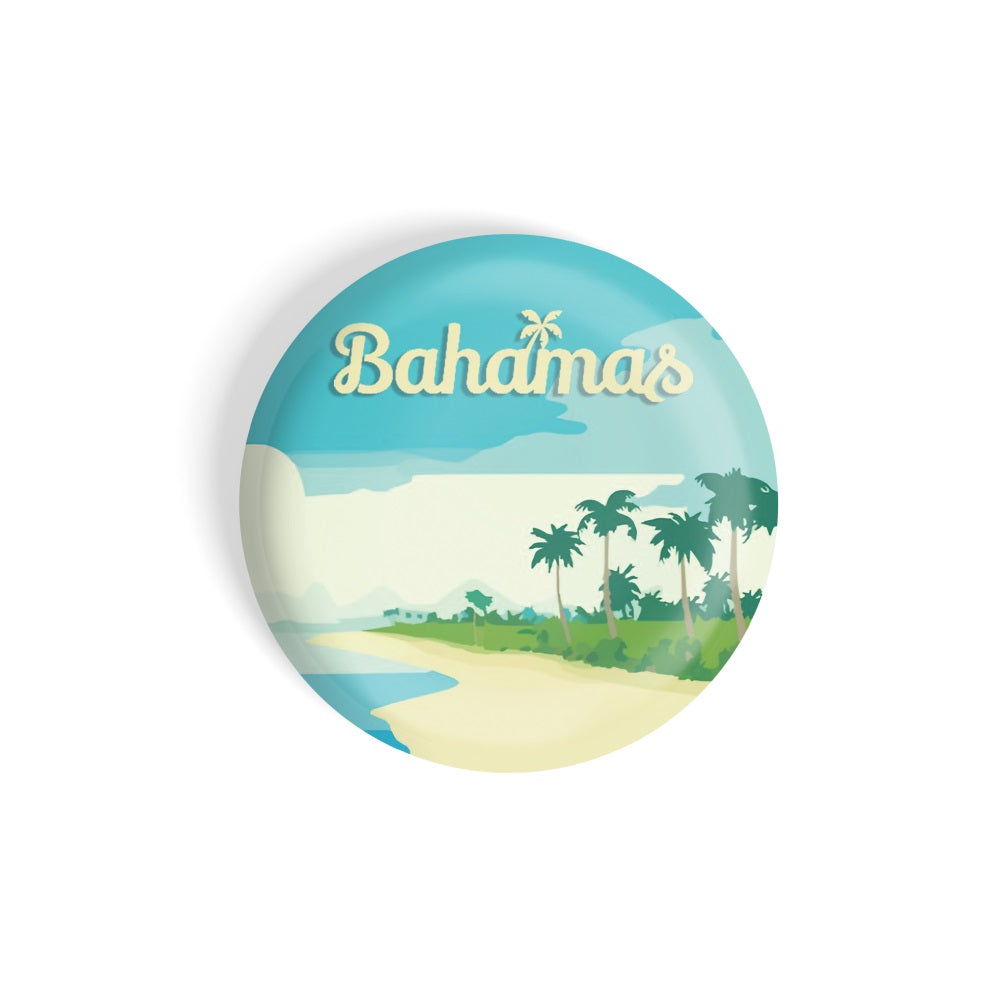 dhcrafts Round Fridge Magnet Multicolor Bahamas D3 Glossy Finish Design Pack of 1 (58 mm)